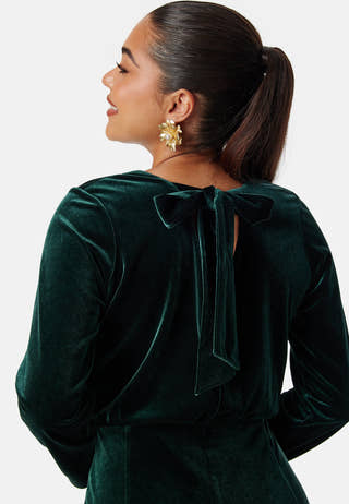 Bow Velvet Midi Dress