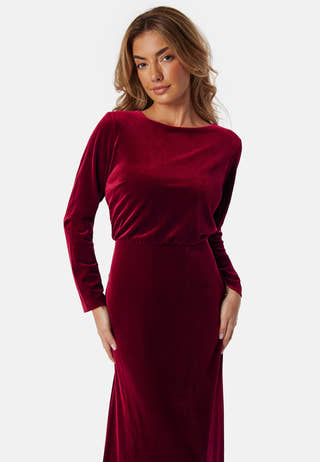 Bow Velvet Midi Dress