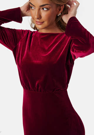 Bow Velvet Midi Dress