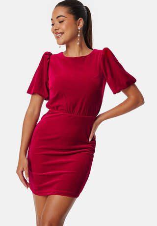 Bow Velvet Short Dress