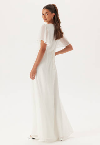 Butterfly Sleeve Button wedding gown