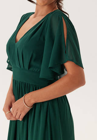 Butterfly Sleeve Chiffon Gown