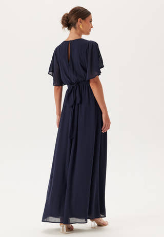 Butterfly Sleeve Chiffon Gown