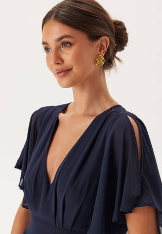 Butterfly Sleeve Chiffon Gown