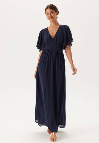 Butterfly Sleeve Chiffon Gown