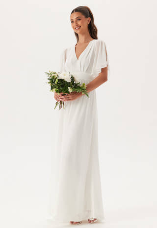 Butterfly Sleeve Chiffon Gown