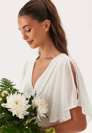 Butterfly Sleeve Chiffon Gown