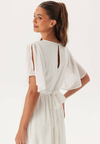 Butterfly Sleeve Chiffon Gown
