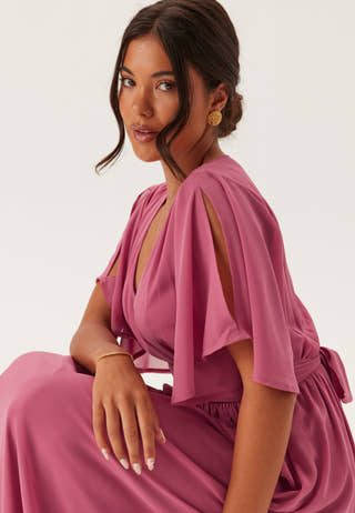Butterfly Sleeve Chiffon Gown