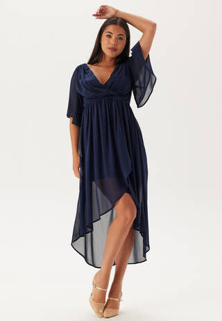 Butterfly Sleeve High-Low Dress