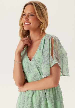 Butterfly Sleeve Midi Dress
