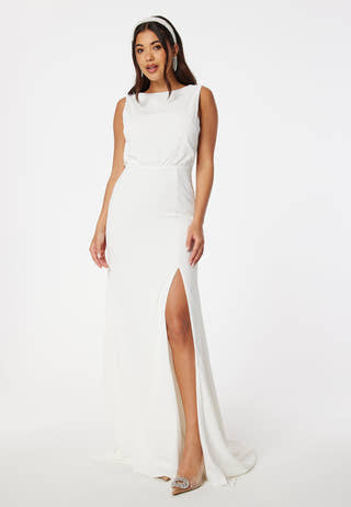 Open Back Sleeveless Wedding Gown