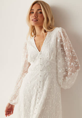Embroidered Midi Dress