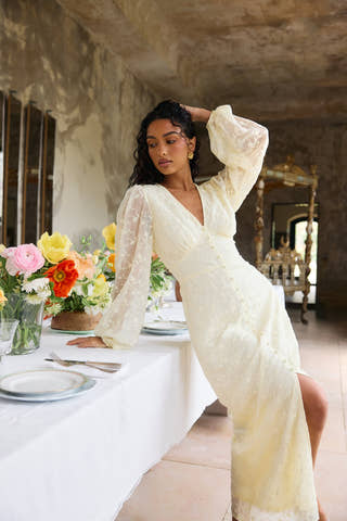 Embroidered Midi Dress
