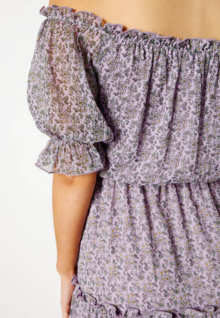 Freeda Printed off Shoulder Dress