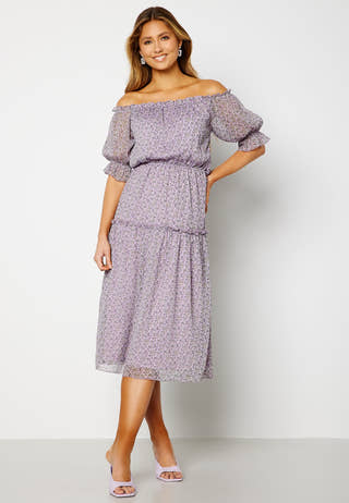 Freeda Printed off Shoulder Dress