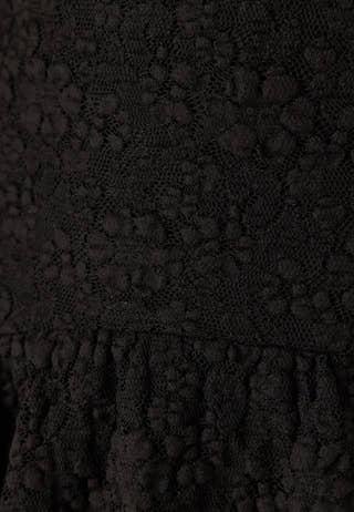 Frill Lace Long Sleeve Short Dress