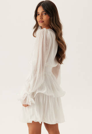 Frilled Balloon Sleeve Short Flounce Dress