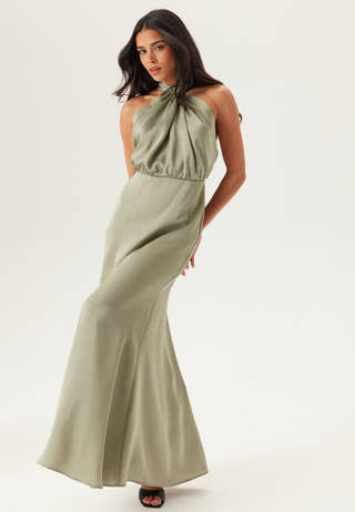 Halterneck Satin Gown