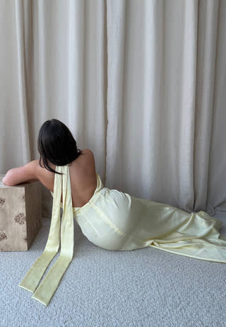 Halterneck Satin Gown