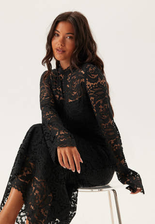 High Neck Cotton Lace Dress