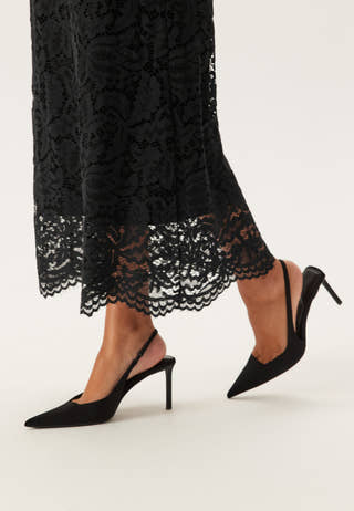 High Neck Cotton Lace Dress