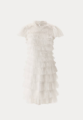 High Neck Tulle Frill Dress