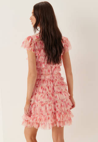 High Neck Tulle Frill Dress