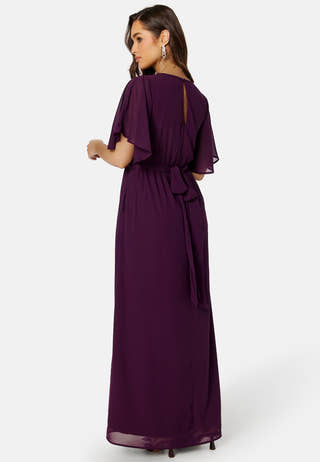 Butterfly Sleeve Chiffon Gown