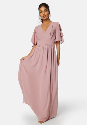 Butterfly Sleeve Chiffon Gown