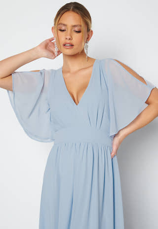 Butterfly Sleeve Chiffon Gown