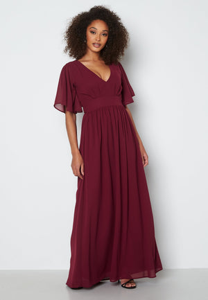 Butterfly Sleeve Chiffon Gown