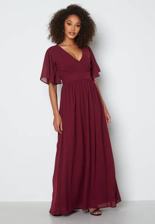 Butterfly Sleeve Chiffon Gown
