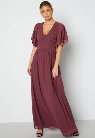 Butterfly Sleeve Chiffon Gown