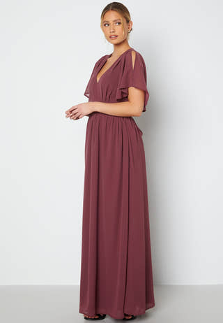 Butterfly Sleeve Chiffon Gown