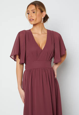 Butterfly Sleeve Chiffon Gown