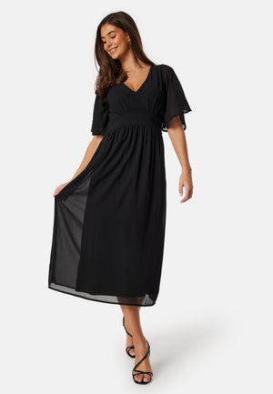 Butterfly Sleeve Midi Dress