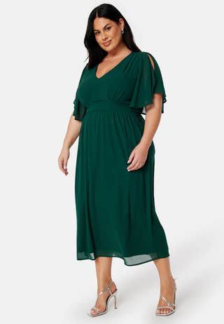 Butterfly Sleeve Midi Dress