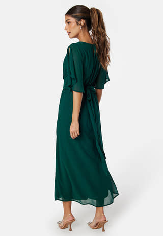 Butterfly Sleeve Midi Dress