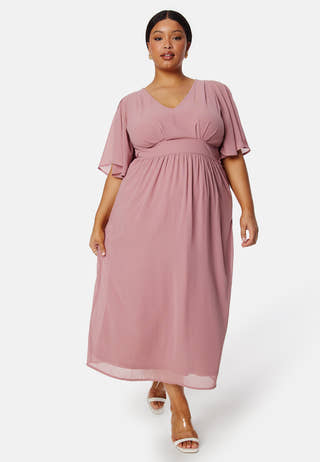 Butterfly Sleeve Midi Dress