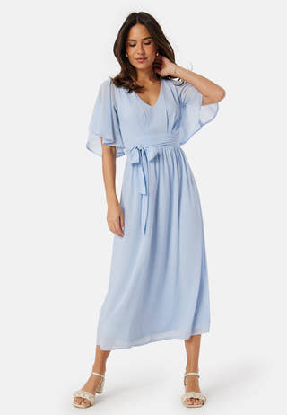 Butterfly Sleeve Midi Dress