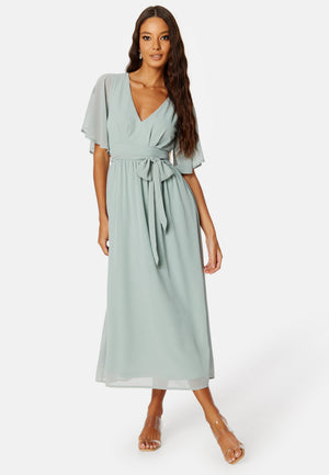 Butterfly Sleeve Midi Dress