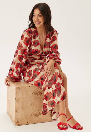 Jacquard Chiffon Midi Dress