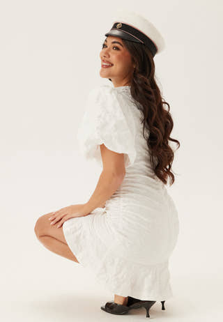 Jacquard Flounce Short Dress
