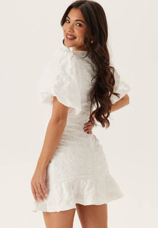Jacquard Flounce Short Dress
