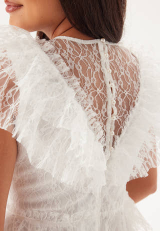 Lace Frill Short Dress