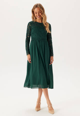 Lace Long Sleeve Midi Dress