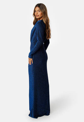 Sparkling Ruched Slit Gown