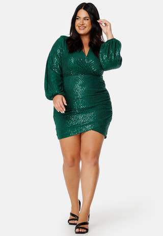 Sequin Wrap Dress