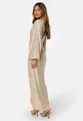 Sequin Wrap Gown
